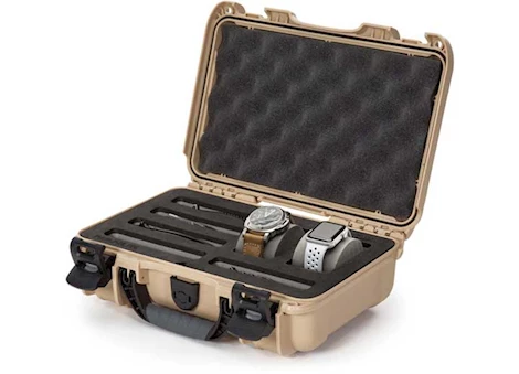 NANUK CASE W/FOAM INSERT FOR 2 WATCHES AND 5 KNIVES-TAN, INTERIOR: 11.4 X 7 X 3.7IN