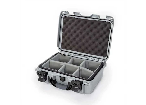 Nanuk 915 waterproof hard case w/padded divider-silver, interior: 13.8 x 9.3 x 6.2in