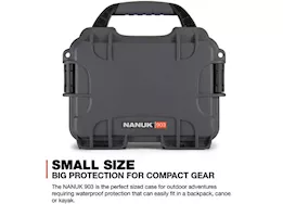 Nanuk 903 waterproof hard case w/foam - graphite, interior: 7.4 x 4.9 x 3.1in