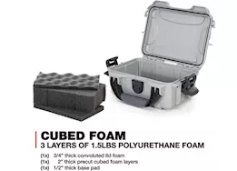 Nanuk 903 waterproof hard case w/foam - silver, interior: 7.4 x 4.9 x 3.1in