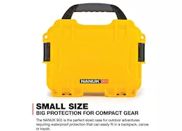 Nanuk 903 waterproof hard case w/foam - yellow, interior: 7.4 x 4.9 x 3.1in