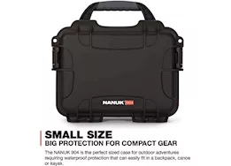 Nanuk 904 waterproof hard case w/foam - black, interior: 8.4 x 6 x 3.7in