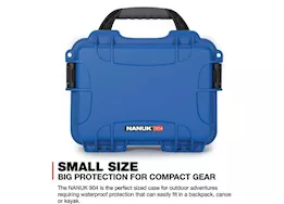 Nanuk 904 waterproof hard case w/foam - blue, interior: 8.4 x 6 x 3.7in