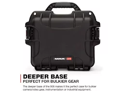 Nanuk 908 waterproof hard case w/padded divider - black, interior: 9.5 x 7.5 x 7.5in