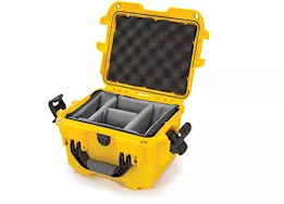 Nanuk 908 waterproof hard case w/padded divider - yellow, interior: 9.5 x 7.5 x 7.5in