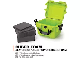 Nanuk 908 waterproof hard case w/foam - lime, interior: 9.5 x 7.5 x 7.5in
