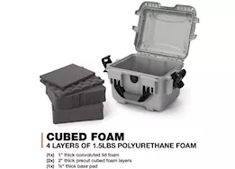 Nanuk 908 waterproof hard case w/foam - silver, interior: 9.5 x 7.5 x 7.5in