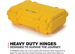 Nanuk 909 waterproof hard case w/foam - yellow, interior: 11.4 x 7 x 3.7in