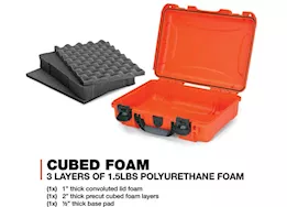 Nanuk 910 waterproof hard case w/foam - orange, interior: 13.2 x 9.2 x 4.1in