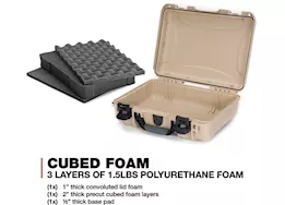 Nanuk 910 waterproof hard case w/foam - tan, interior: 13.2 x 9.2 x 4.1in