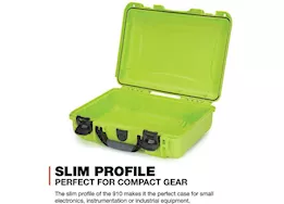 Nanuk 910 waterproof hard case - lime, interior: 13.2 x 9.2 x 4.1in