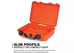 Nanuk 910 waterproof hard case - orange, interior: 13.2 x 9.2 x 4.1in