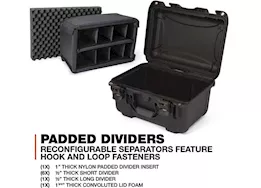 Nanuk 918 waterproof hard case w/padded divider - black, interior: 14.9 x 9.8 x 8.6in