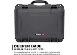 Nanuk 918 waterproof hard case w/padded divider - graphite, interior: 14.9 x 9.8 x 8.6in