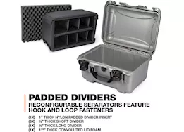 Nanuk 918 waterproof hard case w/padded divider - silver, interior: 14.9 x 9.8 x 8.6in