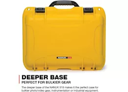 Nanuk 918 waterproof hard case w/padded divider - yellow, interior: 14.9 x 9.8 x 8.6in