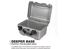 Nanuk 918 waterproof hard case - silver, interior: 14.9 x 9.8 x 8.6in