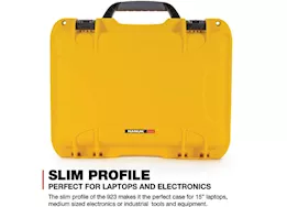 Nanuk 923 waterproof hard case w/padded divider - yellow, interior: 16.7 x 11.3 x 5.4in