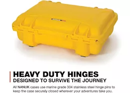 Nanuk 923 waterproof hard case - yellow, interior: 16.7 x 11.3 x 5.4in
