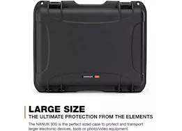 Nanuk 930 waterproof hard case w/padded divider - black, interior: 18 x 13 x 6.9in