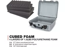 Nanuk 930 waterproof hard case w/foam - silver, interior: 18 x 13 x 6.9in