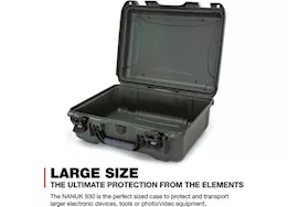 Nanuk 930 waterproof hard case - olive, interior: 18 x 13 x 6.9in