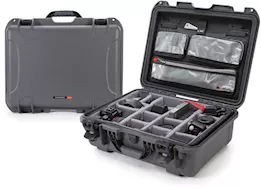 Nanuk 930 waterproof hard case w/lid org. - w/divider - graphite, interior: 18 x 13 x 6.9in