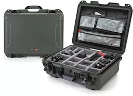 Nanuk 930 waterproof hard case w/lid org. - w/divider - olive, interior: 18 x 13 x 6.9in