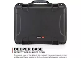 Nanuk 933 waterproof hard case w/padded divider - black, interior: 18 x 13 x 9.5in