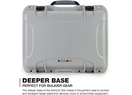 Nanuk 933 waterproof hard case w/padded divider - silver, interior: 18 x 13 x 9.5in