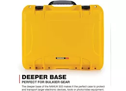 Nanuk 933 waterproof hard case w/padded divider - yellow, interior: 18 x 13 x 9.5in
