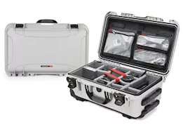 Nanuk 935 waterproof hard case w/lid org./divider - silver, interior: 20.5 x 11.3 x 7.5in