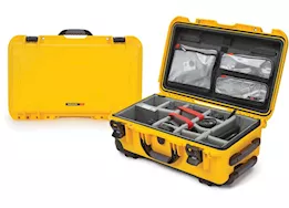 Nanuk 935 waterproof hard case w/lid org./divider - yellow, interior: 20.5 x 11.3 x 7.5in