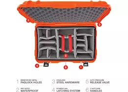 Nanuk 938 waterproof hard case w/padded divider - orange, interior: 21.5 x 12.5 x 11.6in