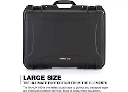 Nanuk 940 waterproof hard case w/padded divider - black, interior: 20 x 14 x 8in