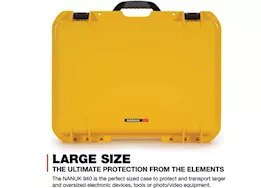 Nanuk 940 waterproof hard case w/padded divider - yellow, interior: 20 x 14 x 8in
