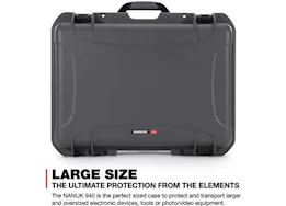 Nanuk 940 waterproof hard case w/foam - graphite, interior: 20 x 14 x 8in