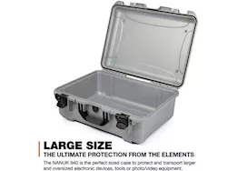 Nanuk 940 waterproof hard case - silver, interior: 20 x 14 x 8in