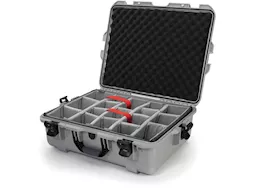 Nanuk 945 waterproof hard case w/padded divider - silver, interior: 22 x 17 x 8.2in