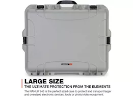Nanuk 945 waterproof hard case w/padded divider - silver, interior: 22 x 17 x 8.2in