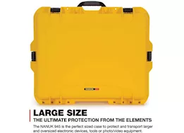 Nanuk 945 waterproof hard case w/padded divider - yellow, interior: 22 x 17 x 8.2in