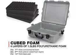 Nanuk 945 waterproof hard case w/foam - silver, interior: 22 x 17 x 8.2in