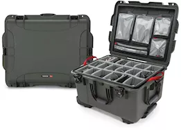 Nanuk 960 waterproof hard case w/lid org. - w/divider - olive, interior: 22 x 17 x 12.9in