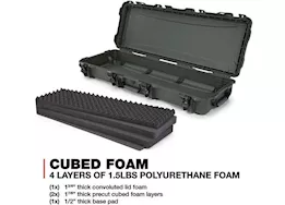 Nanuk 990 waterproof hard case w/foam - olive, interior: 44 x 14.5 x 6in