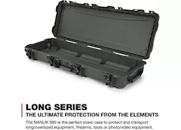 Nanuk 990 waterproof hard case - olive, interior: 44 x 14.5 x 6in