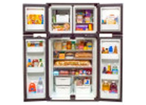 2-WAY REFRIGERATOR W/ICE MAKER,4-DOOR SIDE BY SIDE, 12 CUBIC FT STORAGE
