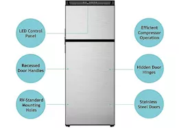 Norcold 10 cu ft dc compressor refrigerator, rh door, stainless
