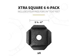 SnapPad Permanent jack pad for 6in lci square power stabilizers psx1 / psx2 - 4 pack