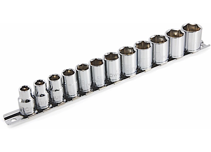 12 PIECE 3/8 IN DRIVE 6 POINT SHALLOW METRIC SOCKET SET
