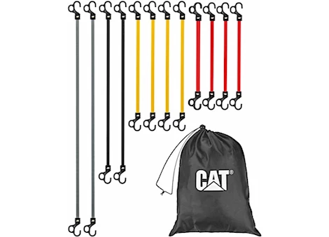 CAT  12 PIECE FLAT BUNGEE STRAP WITH SAFETY FINGER HOOK